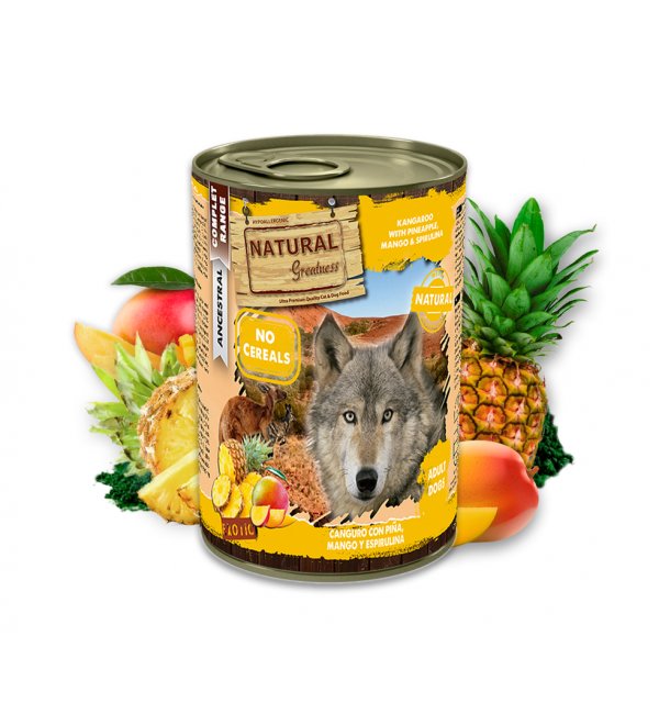 Natural Greatness Canguro con Piña, Mango y Espirulina Perro
