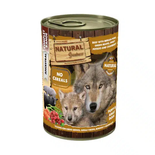 Natural Greatness Lata Vacuno y Cerdo Comida Humeda 400g Perro