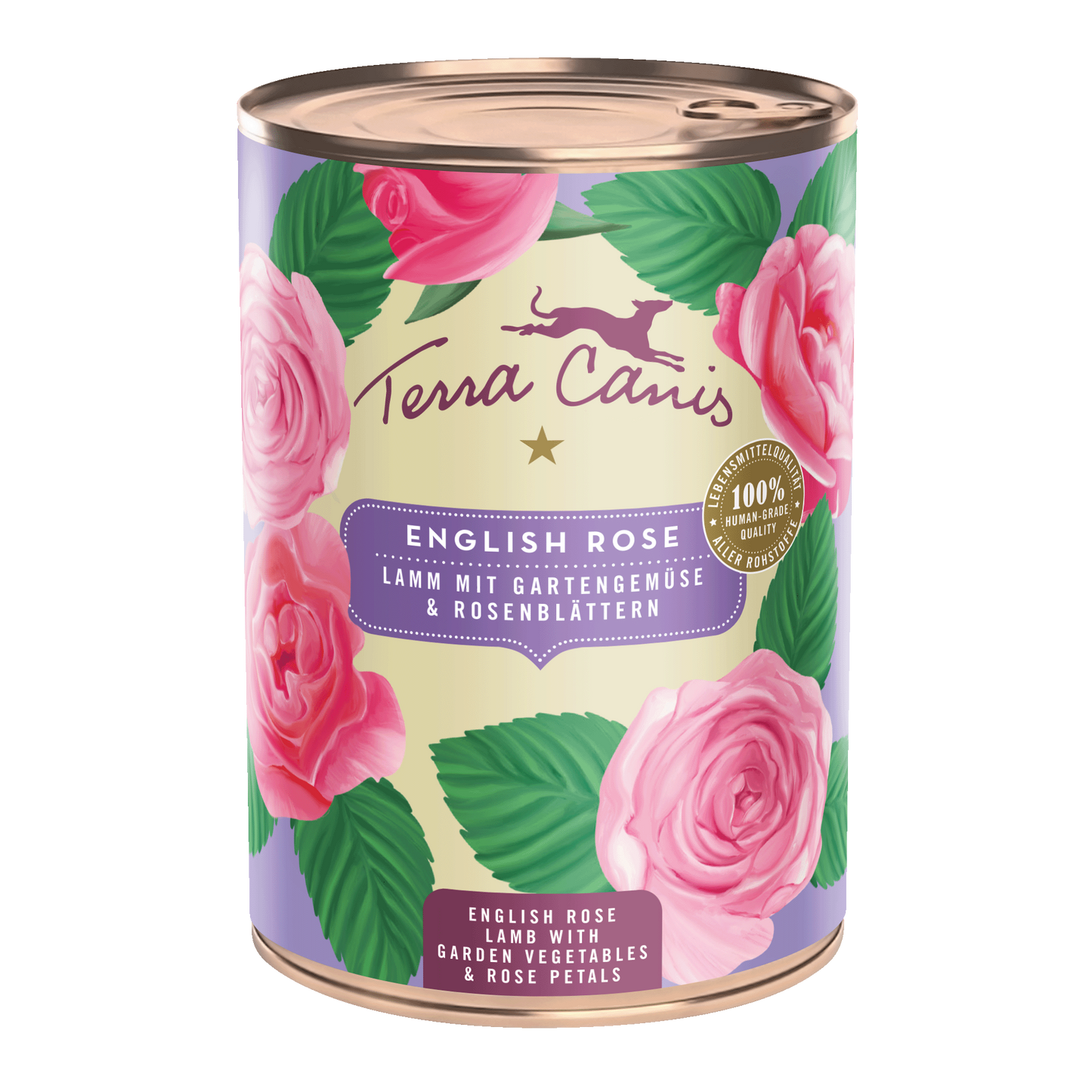 Terra Canis - Rosa inglesa: cordero con verduras del jardín y pétalos de rosas 400g