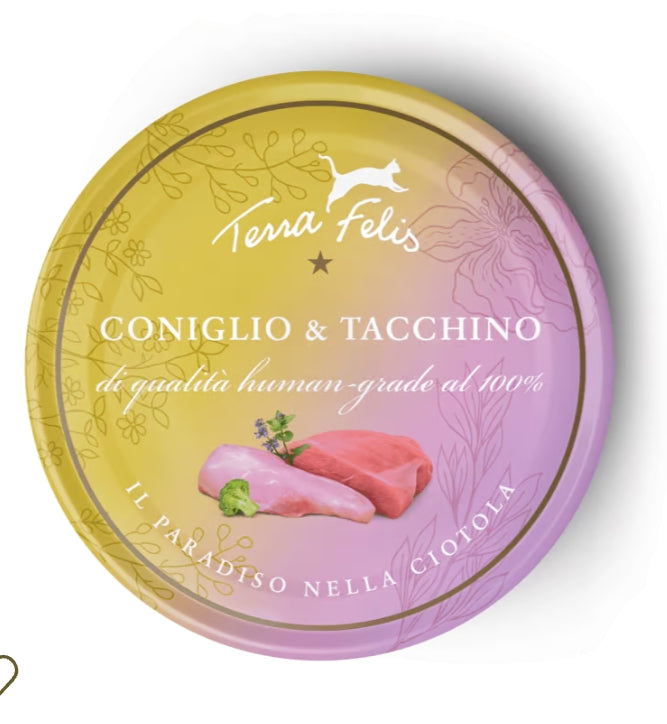 Terra felis Conejo pavo 80gr