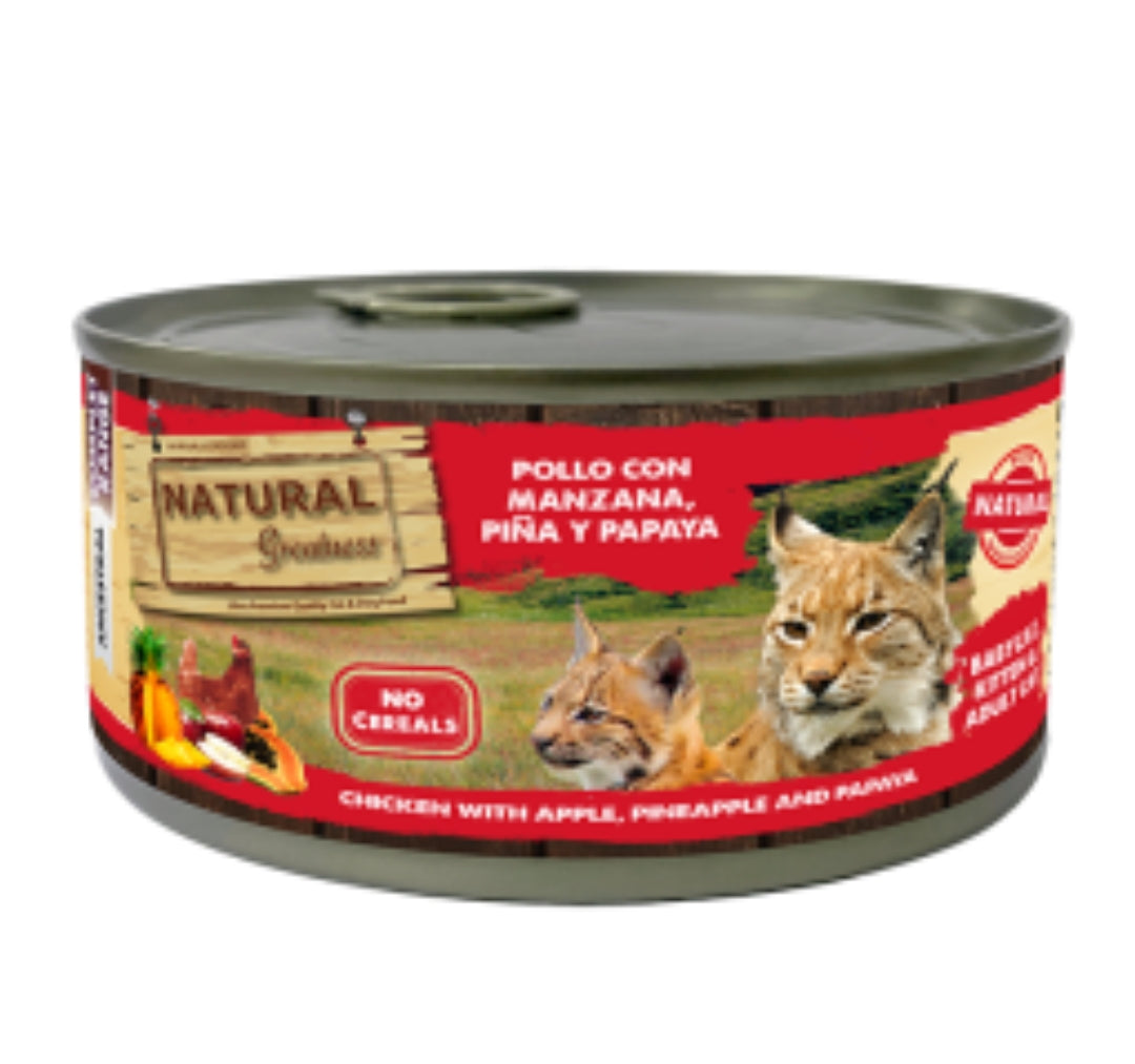 Natural greatness Pollo manzana piña papaya 185gr