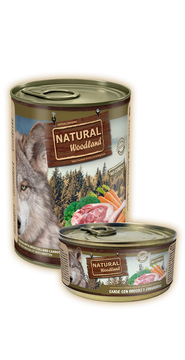 Natural Woodland Ganso con Brócoli y Zanahorias para Perros