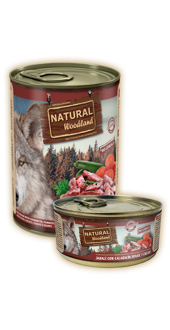 Natural Woodland Jabalí con Calabacín, Tomate y Eneldo para Perros
