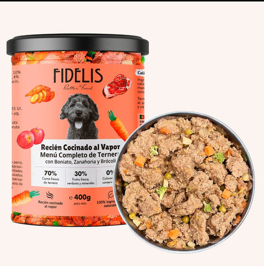 Fidelis menú Ternera 400gr