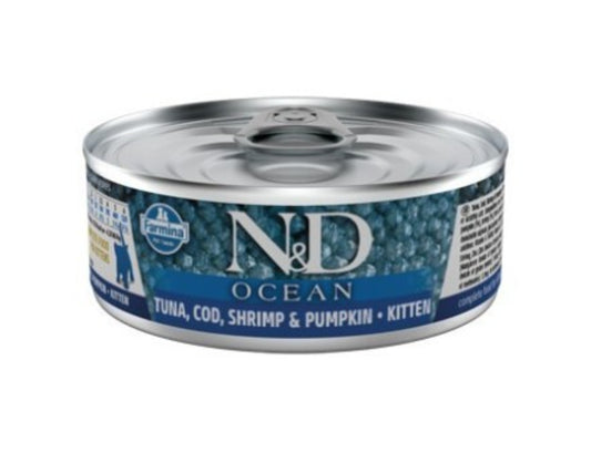 Farmina nd cat Atún, bacalao, gambas calabaza KItten 70gr